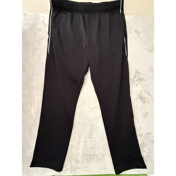 Track Jogging Suit 2XLT Black W White Stripes  Full Zip Jacket Ankle Zip Pants - Picture 12 of 16